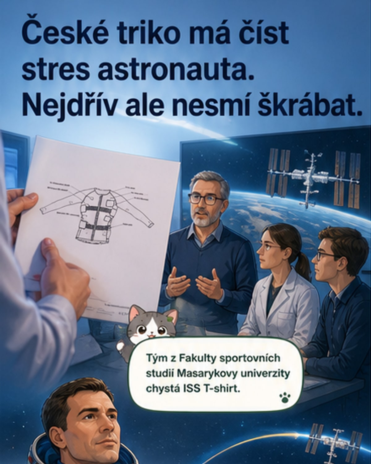 České chytré tričko měří stres ve vesmíru