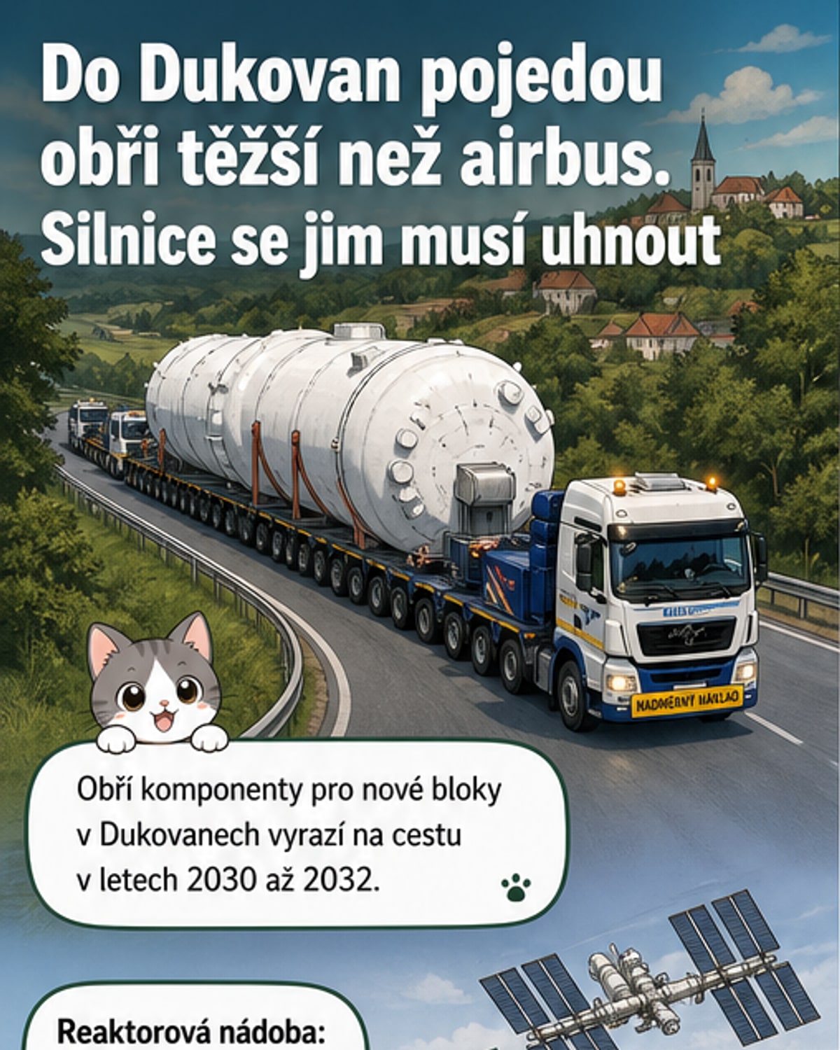 Generátory těžší než Airbus do Dukovan