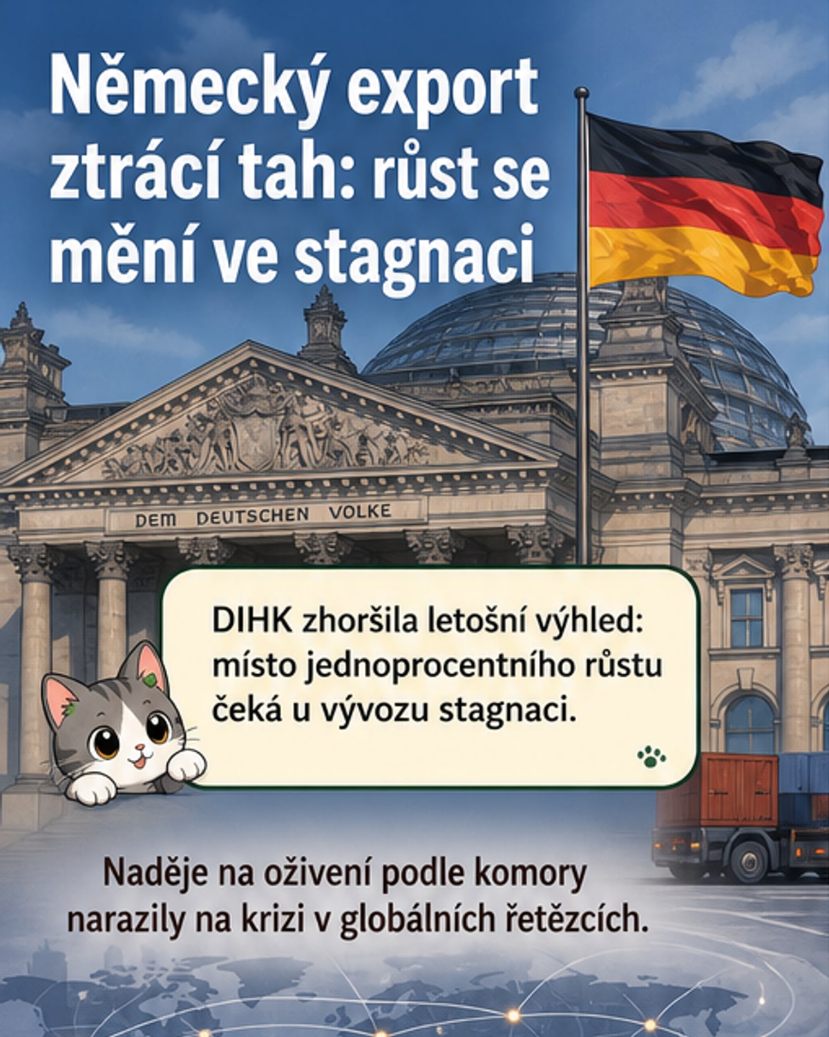 Německý export letos stagnuje