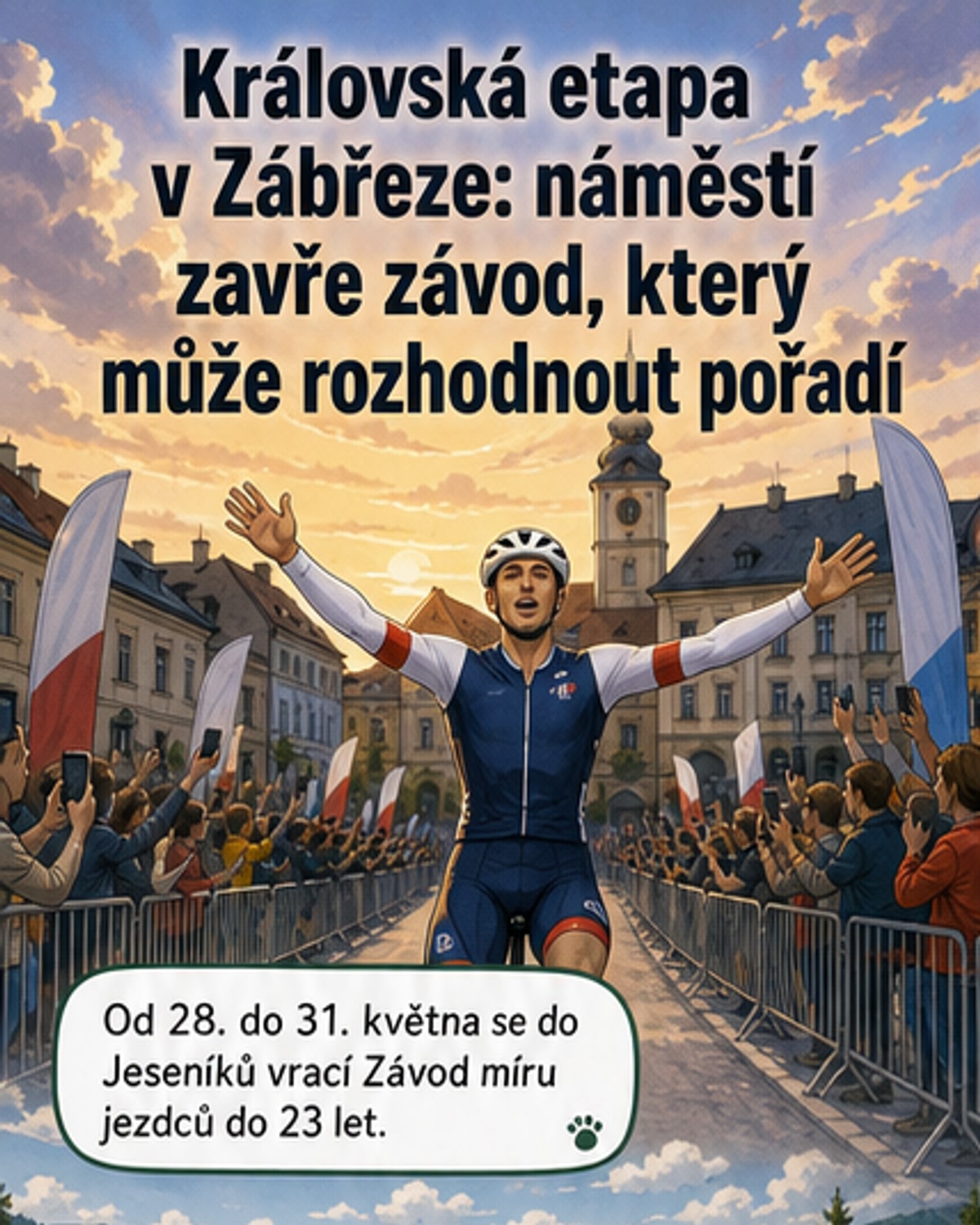 Královská etapa závodu míru startuje v Zábřehu