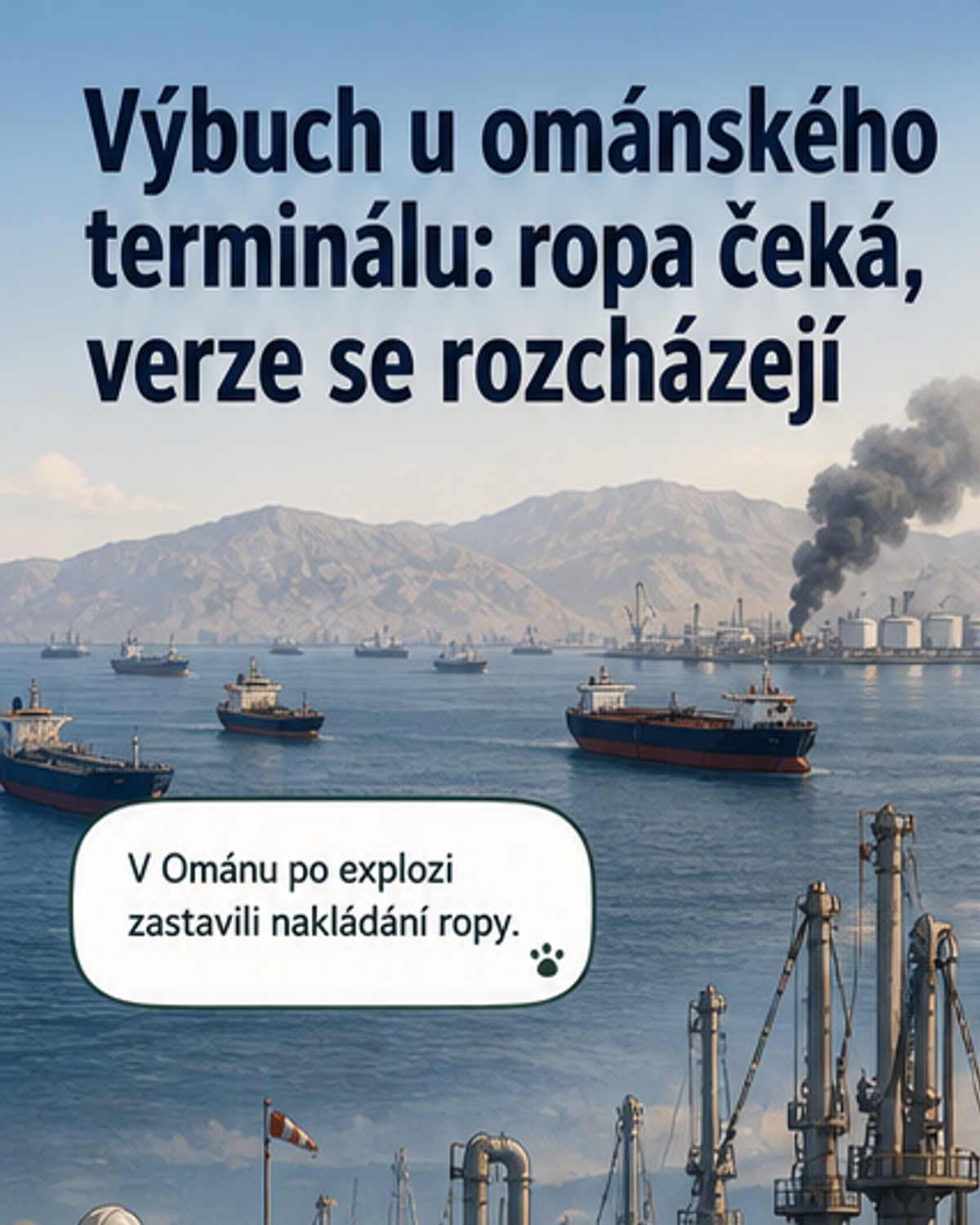 Výbuch u ropného terminálu v Ománu