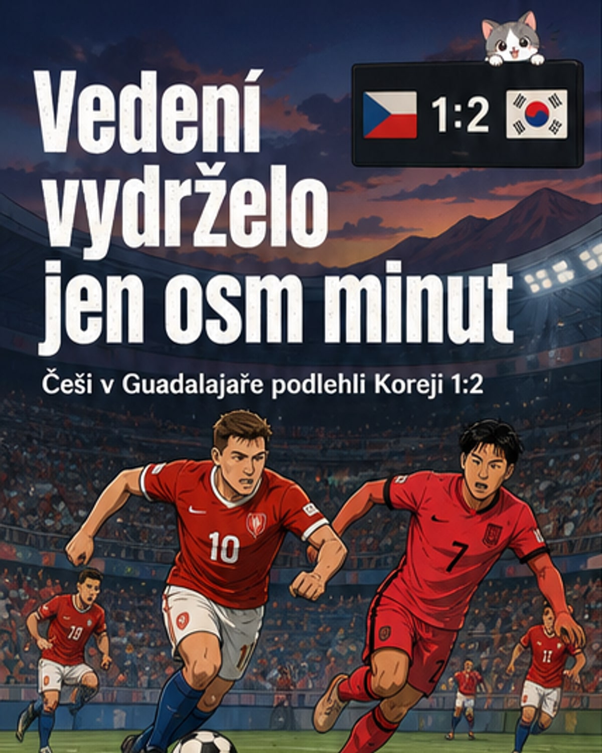 Češi prohráli 1:2 s Koreou
