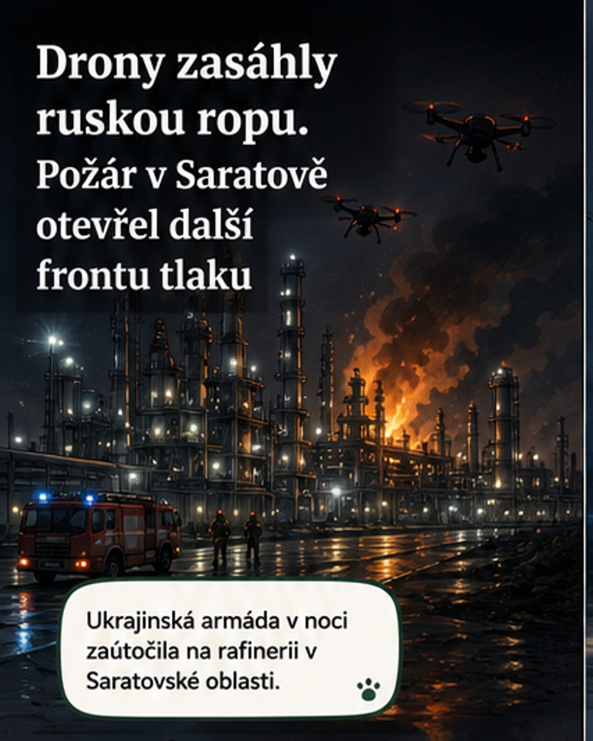 Ukrajina zasáhla rafinerii v Saratovu
