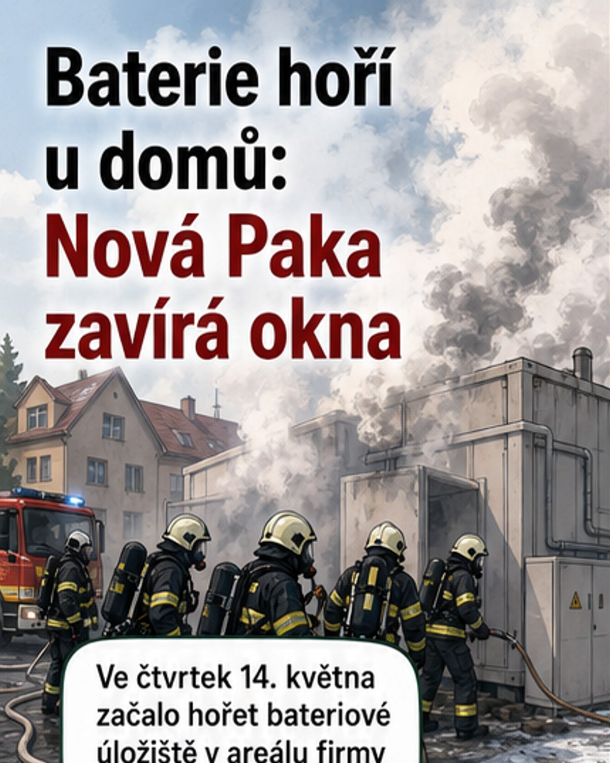 Hoří bateriové úložiště v Nové Pace