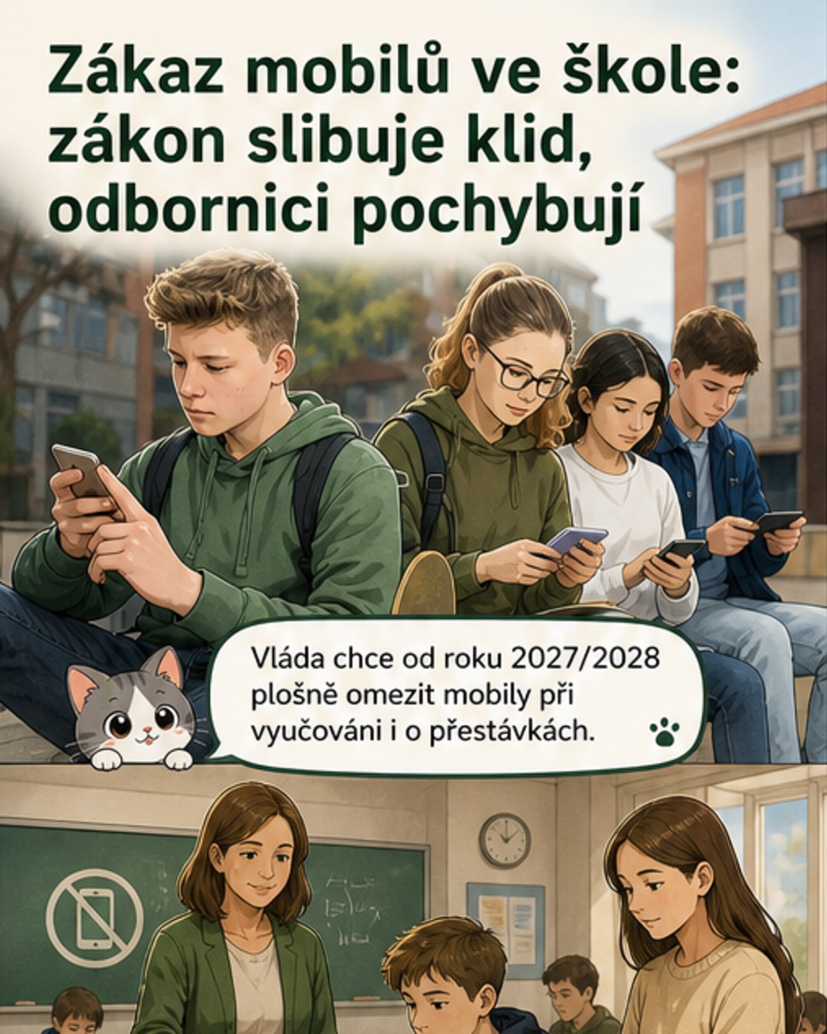 Zákaz mobilů ve školách od příštího roku