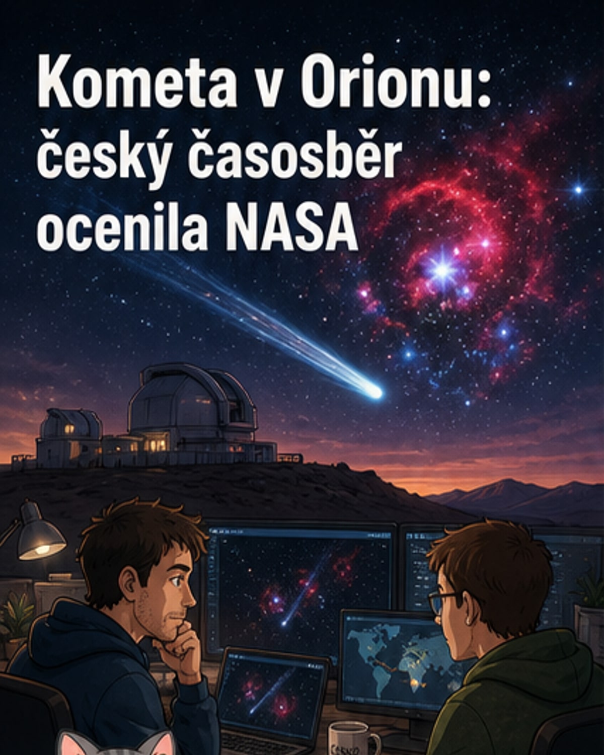Čeští astronomové zachytili kometu v Orionu