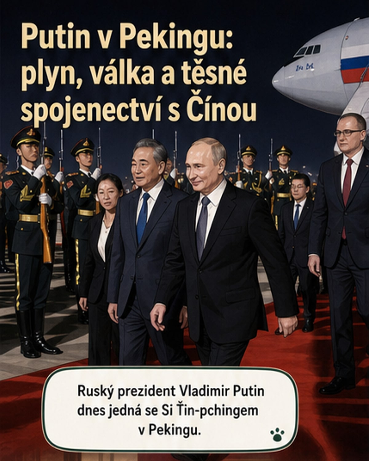 Putin a Si na summitu o plynovodu a vztazích