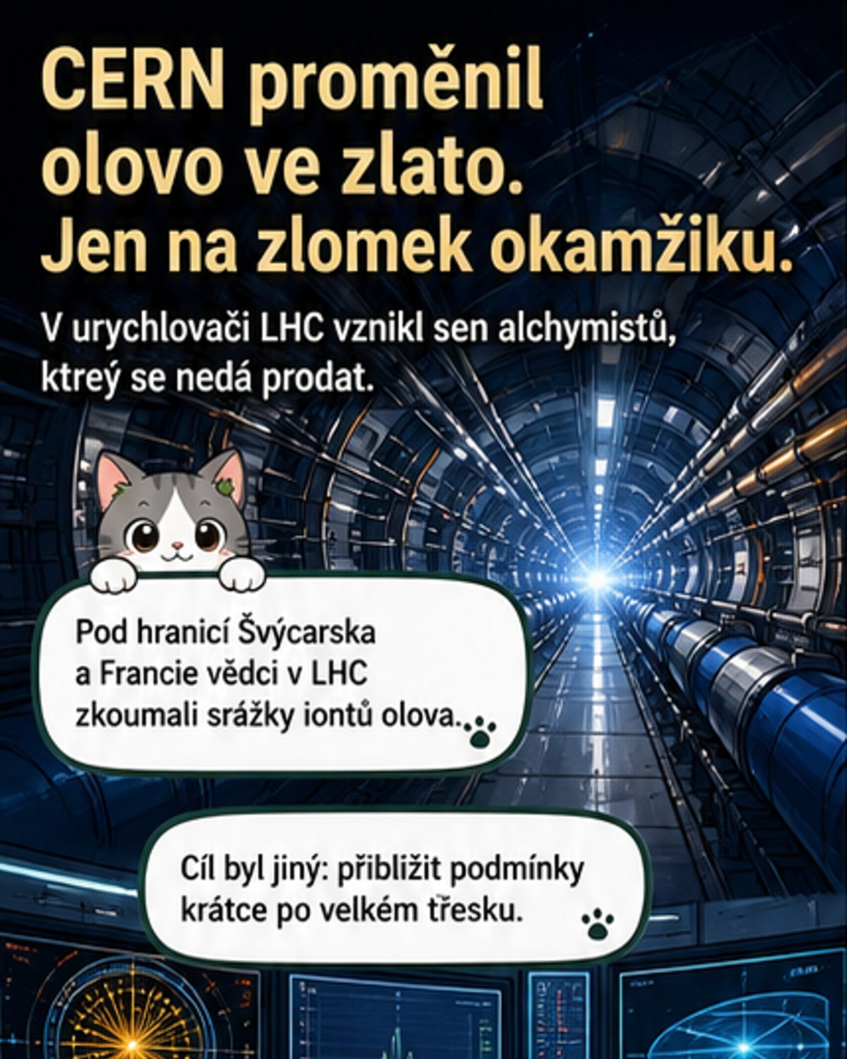 Vědci z CERNu vyrobili zlato z olova