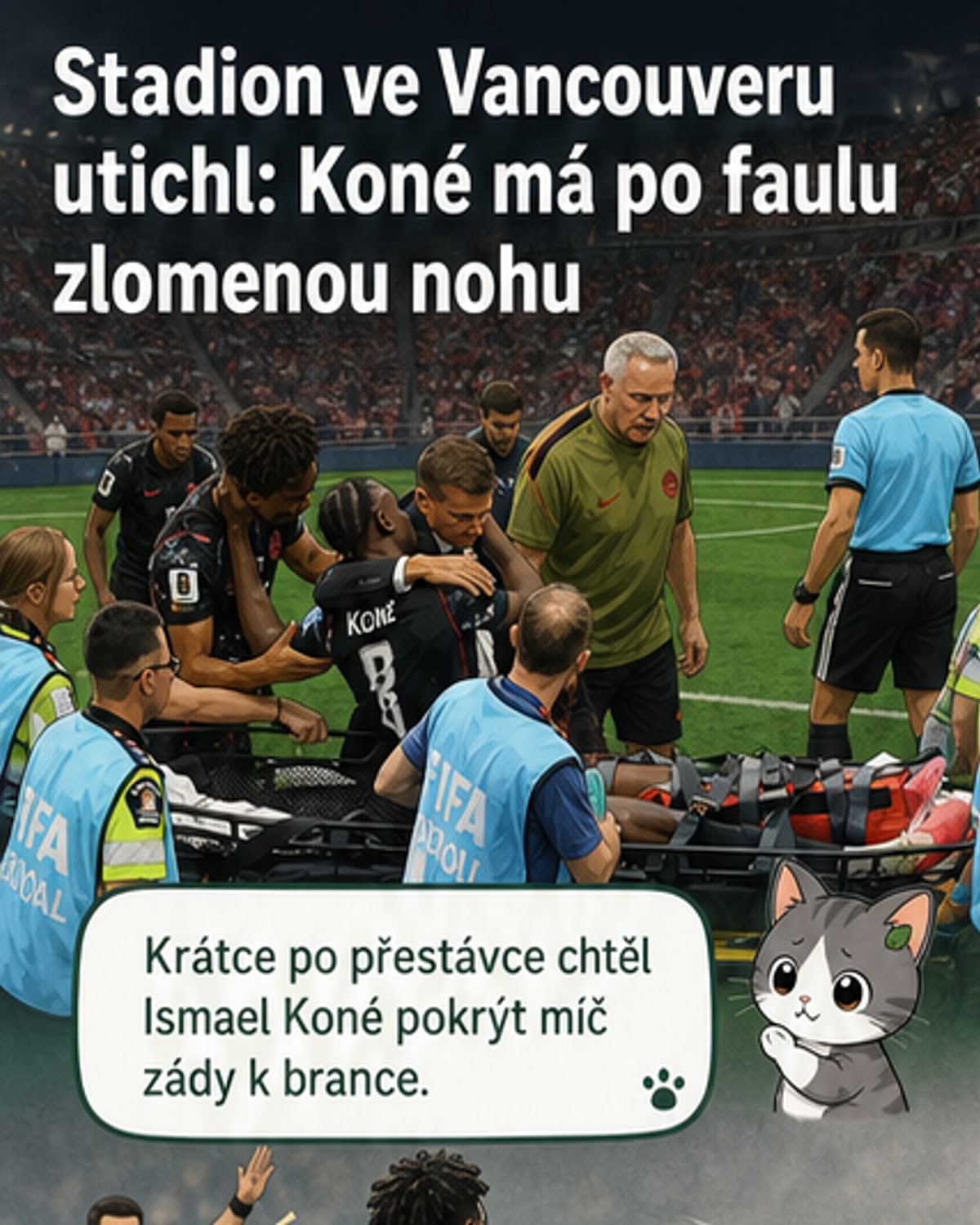 Zlomená noha po faulu: stadion utichl