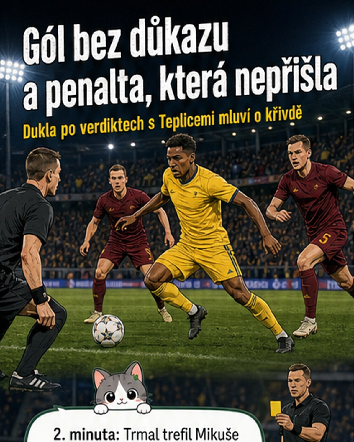 Dukla poškozena: gól neuznaný, penalta nepotrestaná