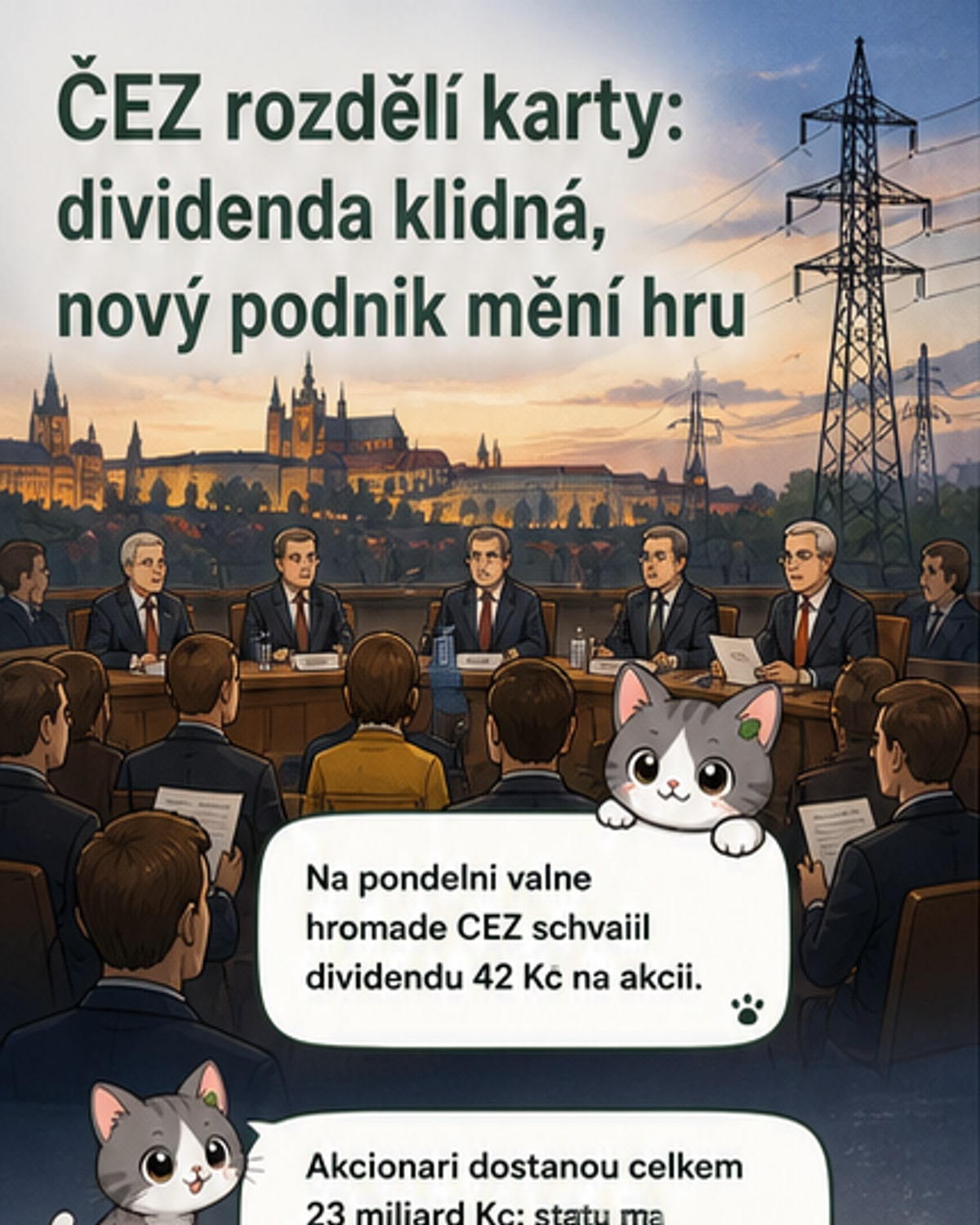 ČEZ schválil rekordní výplatu akcionářům