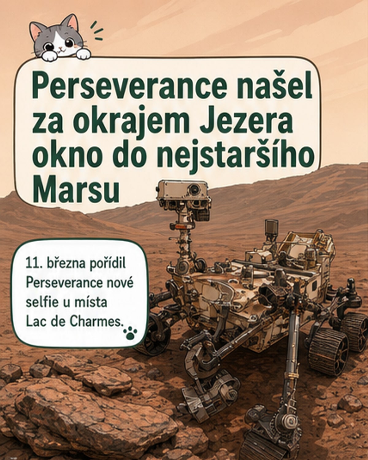 Perseverance pořídil nové selfie na Marsu