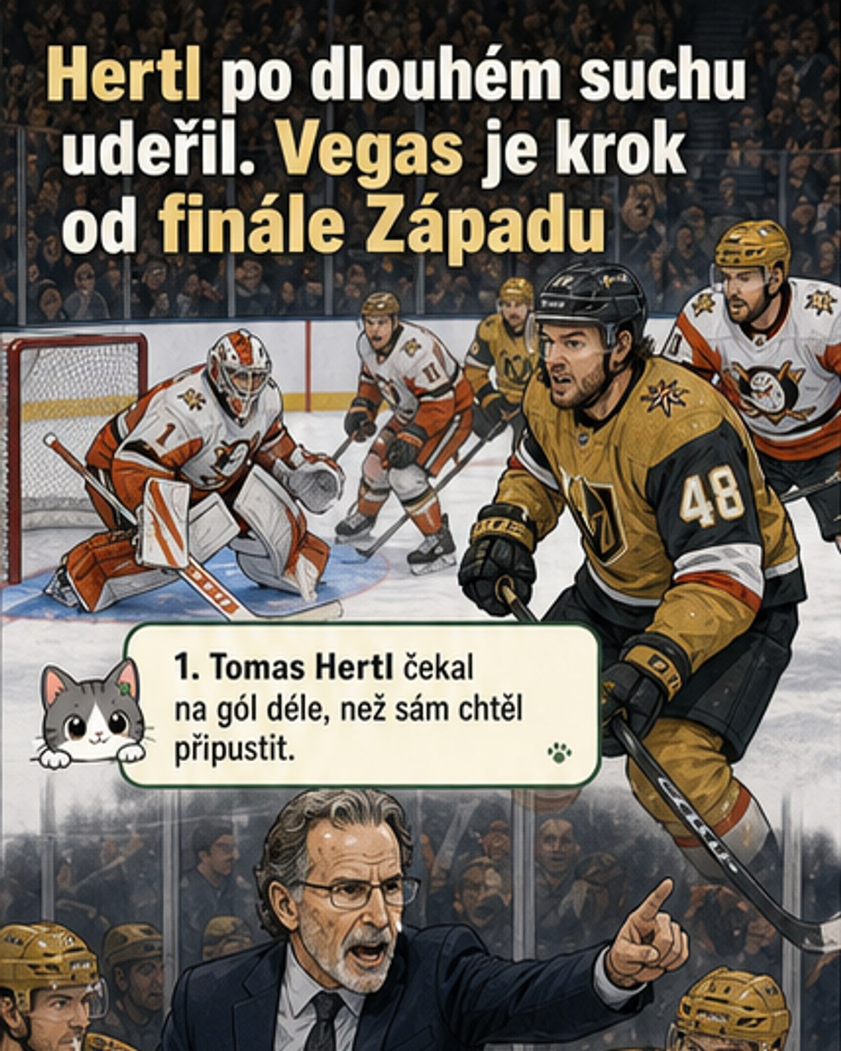Hertl dal gól po 14 zápasech