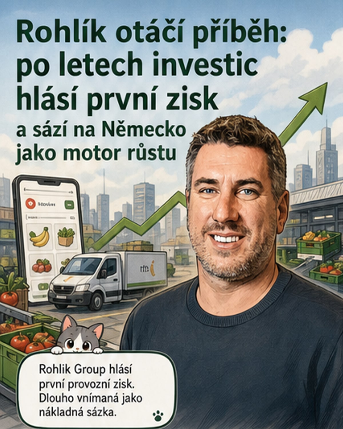 Rohlík poprvé v zisku