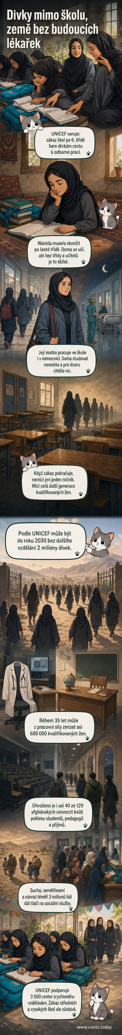 Dívka studuje v centru zrychleného vzdělání UNICEF v západním Afghánistánu, kde dívky dostávají školní potřeby a alternativní vzdělání mimo formální systém.