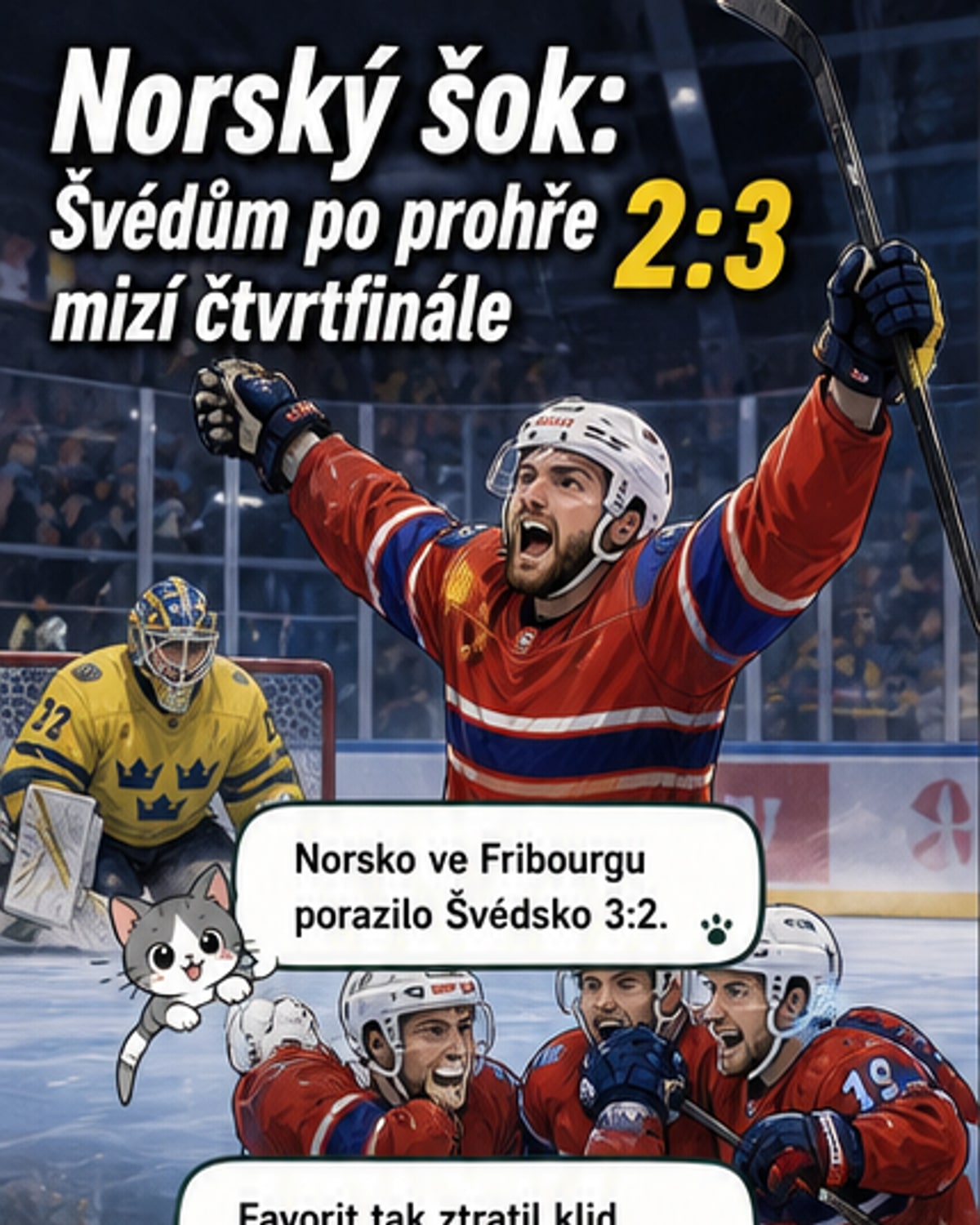 Norsko porazilo Švédsko 3:2