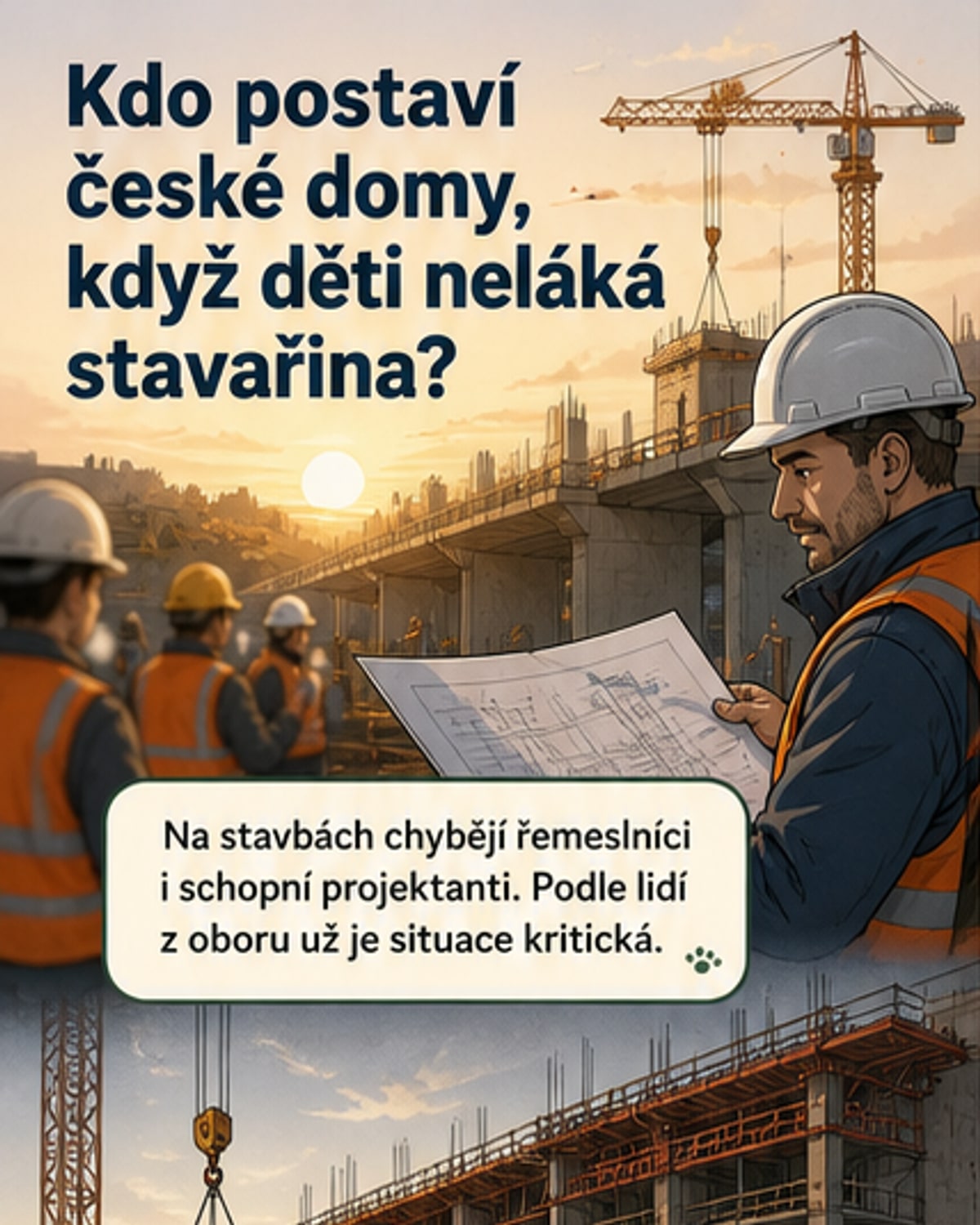 Kdo bude stavět domy, když stavařina neláká?