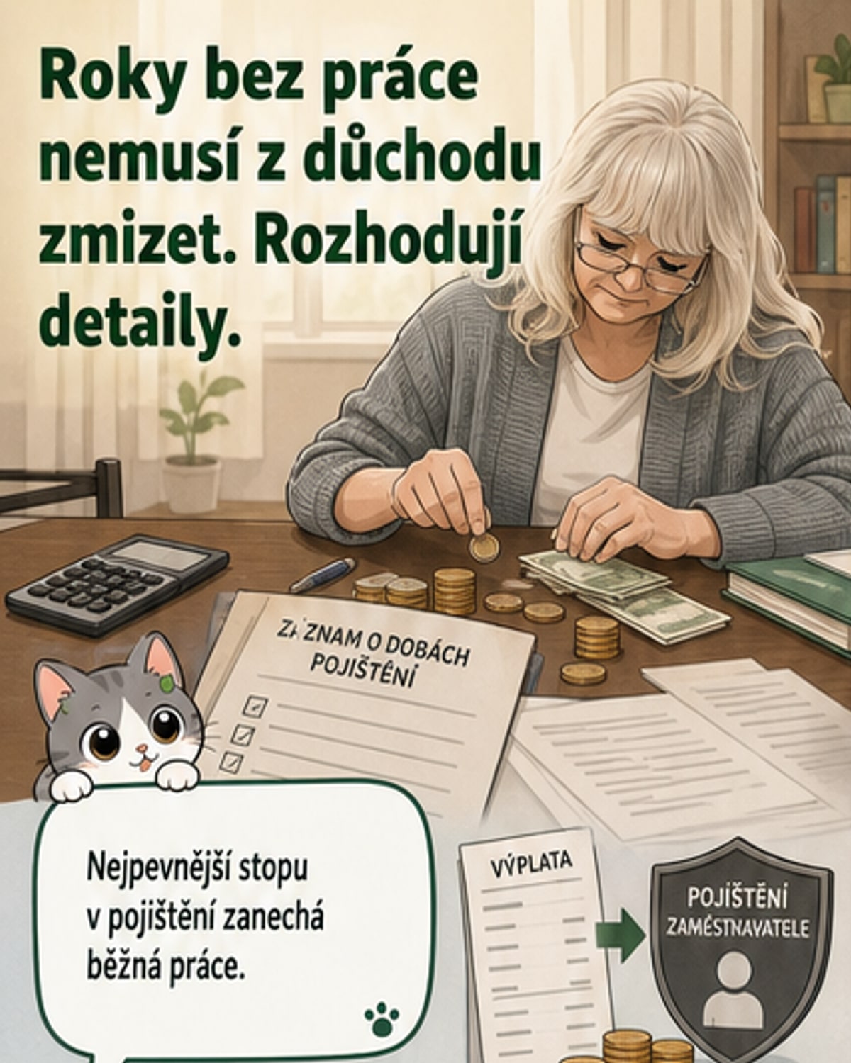 Období bez práce se do důchodu počítá?