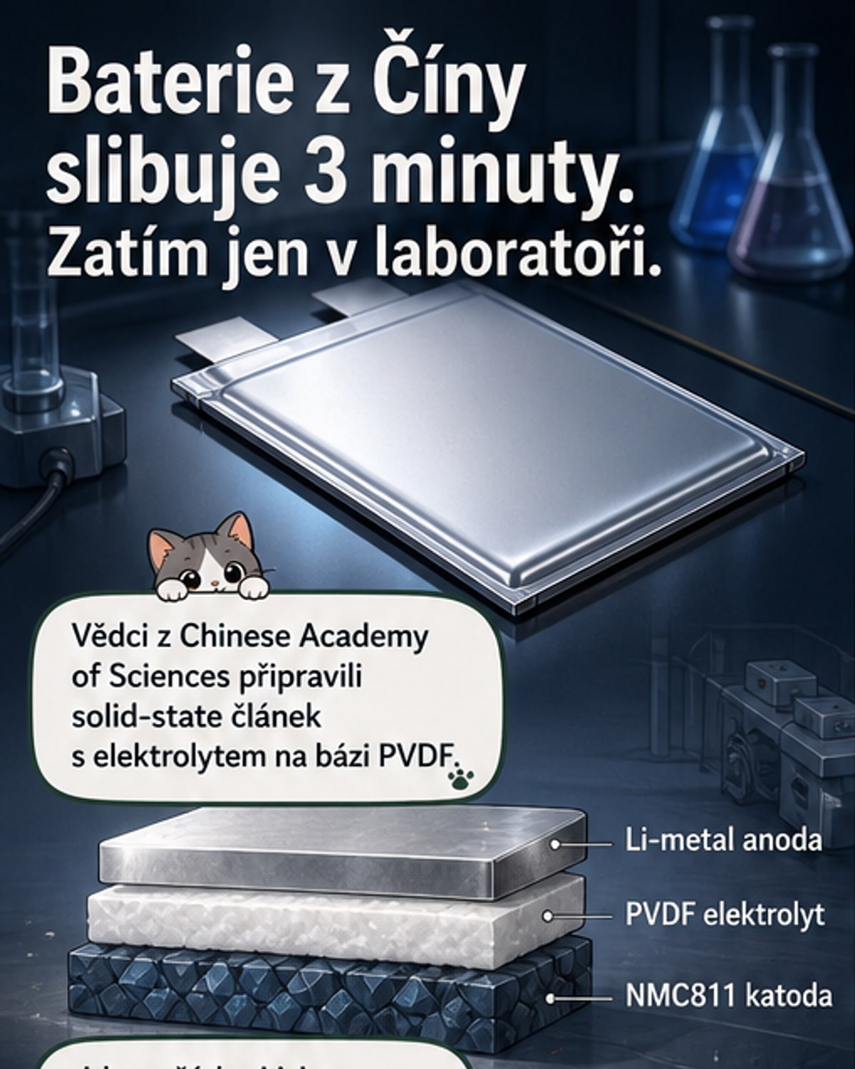 Čínský tým vyvinul silnější solid-state akumulátor