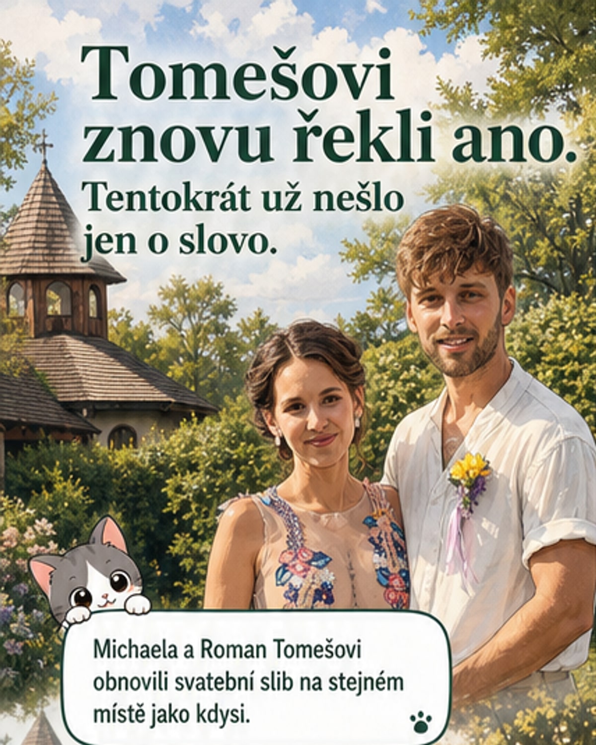 Tomešovi oslavili 15 let lásky opakováním svatby