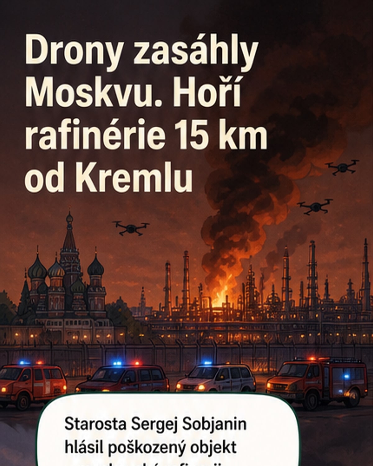 Dróny zaútočily na klíčovou rafinerii u Moskvy