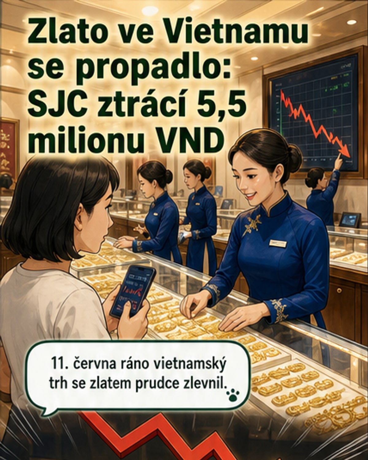 Zlato prudce kleslo