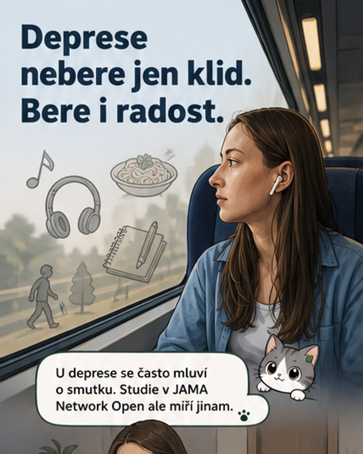 Nejsilnější příznak deprese není smutek