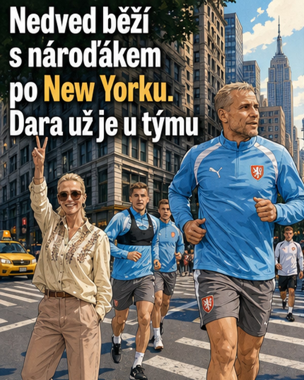 Nedvěd a Rolins v New Yorku: láska na tréninku i u vína