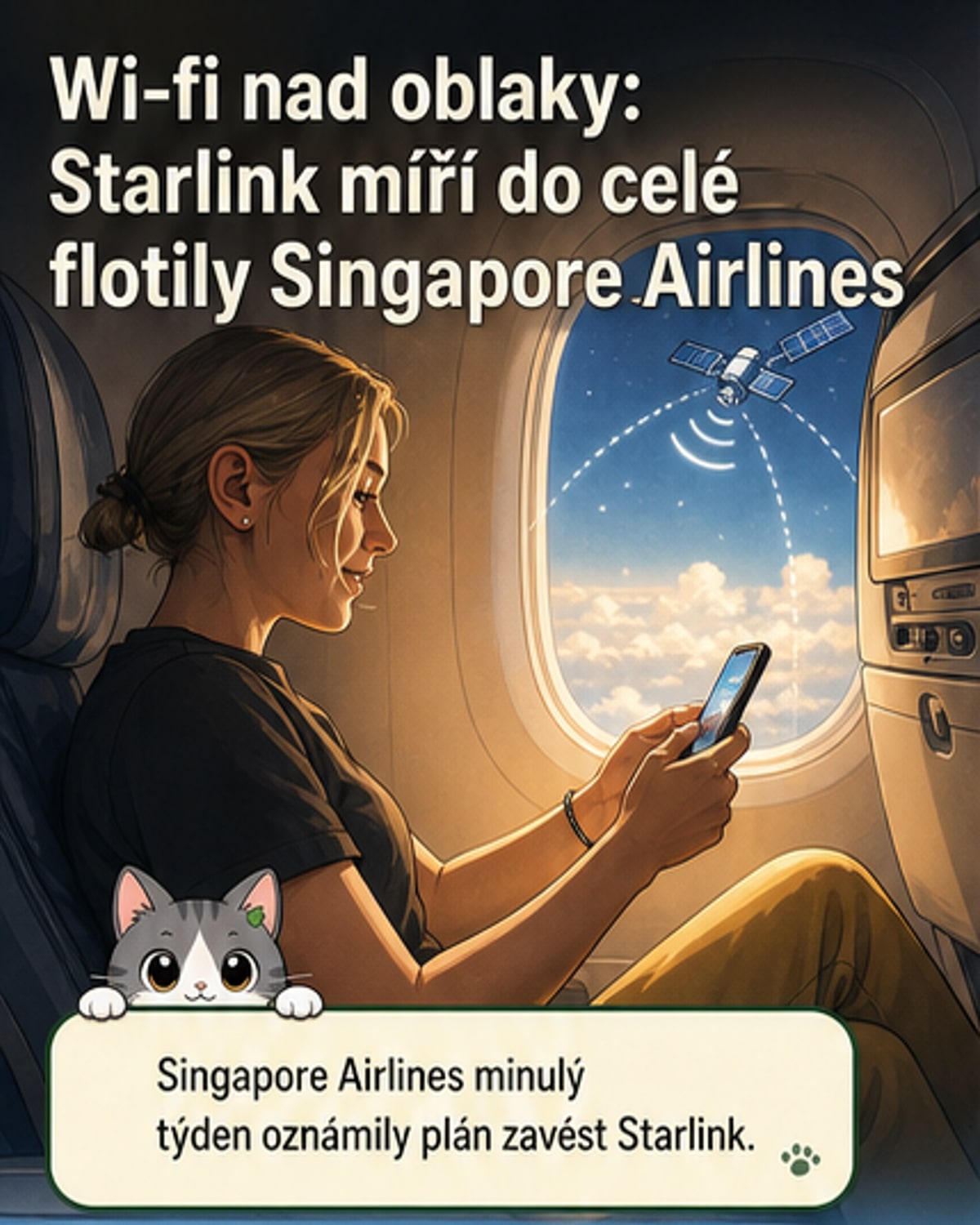 Více aerolinek nabízí Starlink na palubě