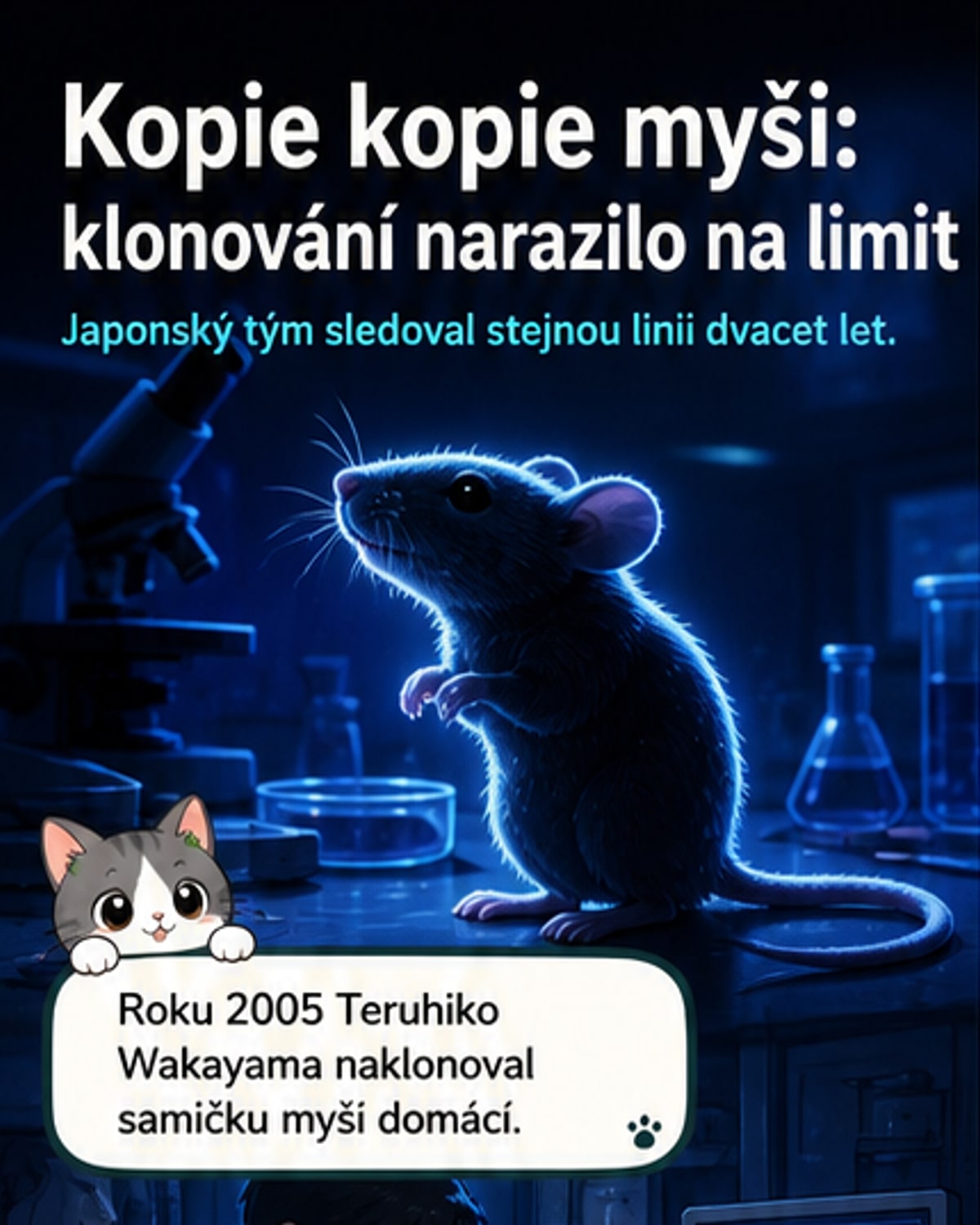 Klonování myší přes 1200 generací odhalilo limity