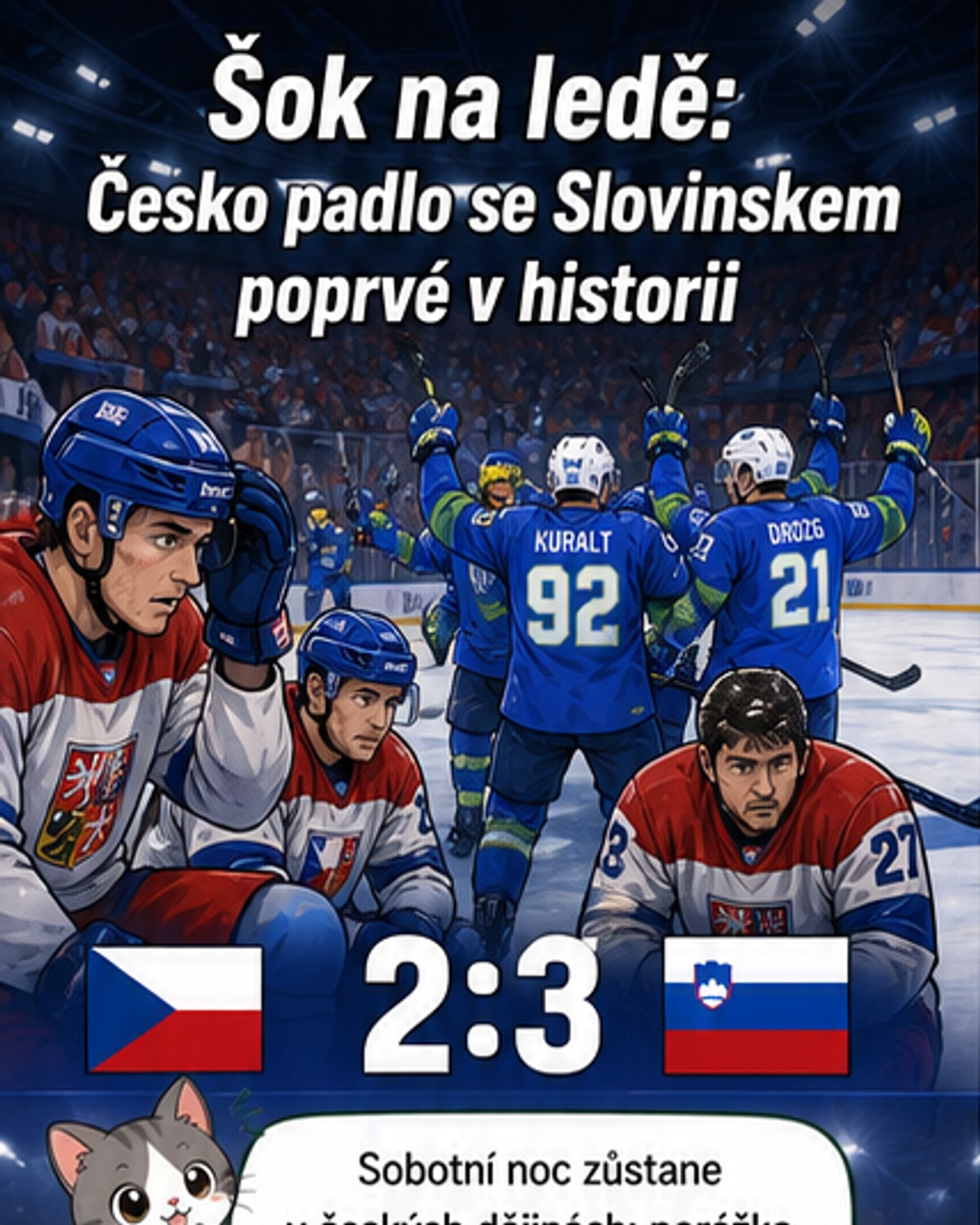Slovinsko porazilo Česko – hokejový šok