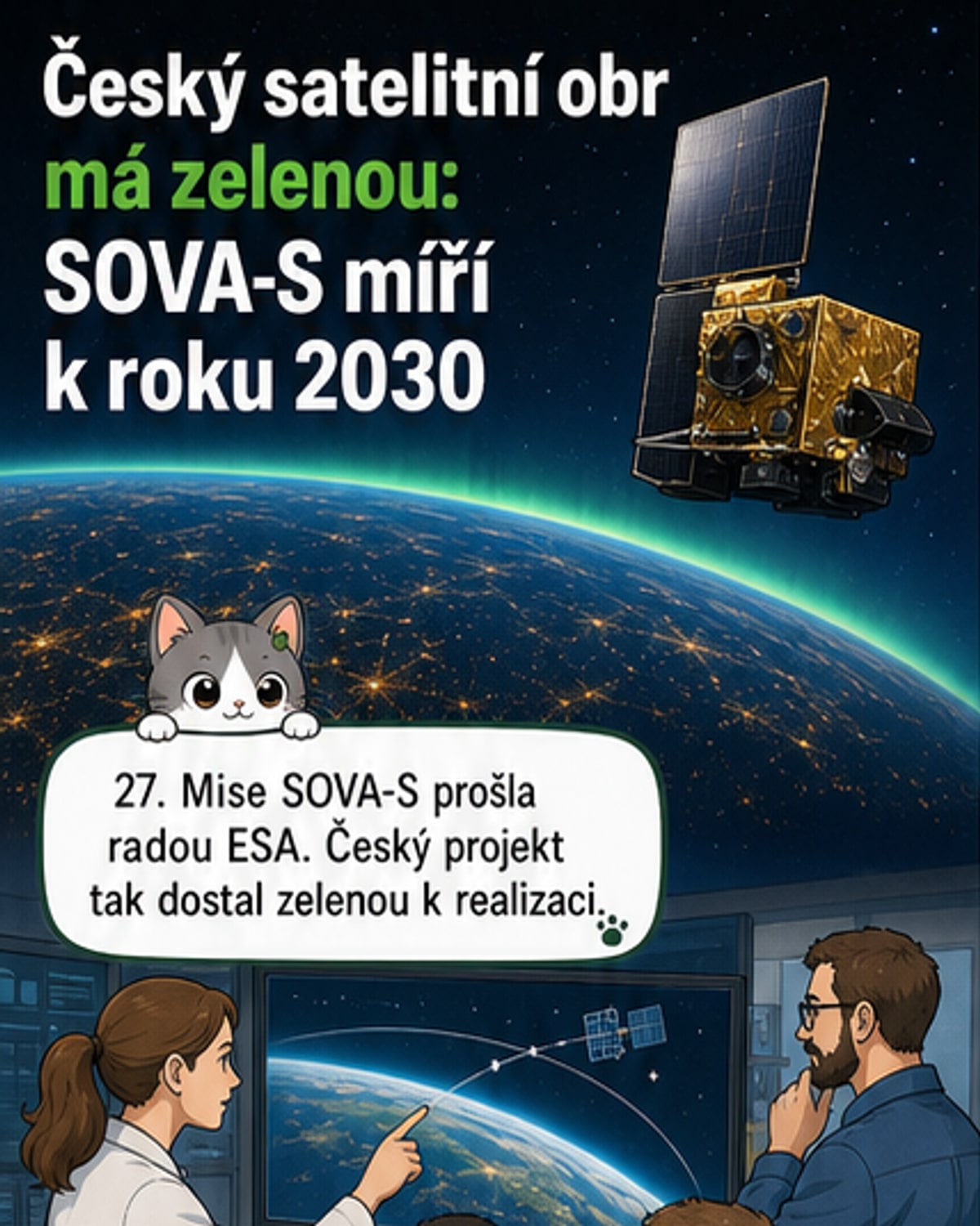 Český satelitní obr SOVA-S letí do vesmíru
