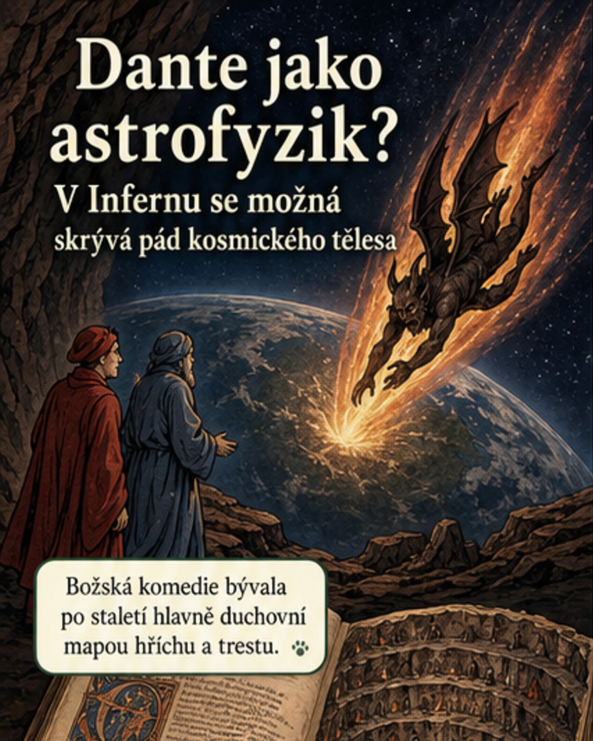 Dante popsal dopad asteroidu – stovky let před vědou