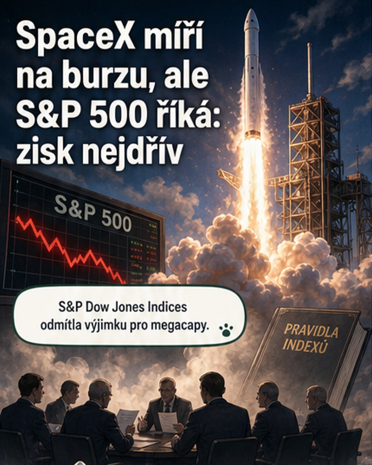 SpaceX nebude v S&P 500