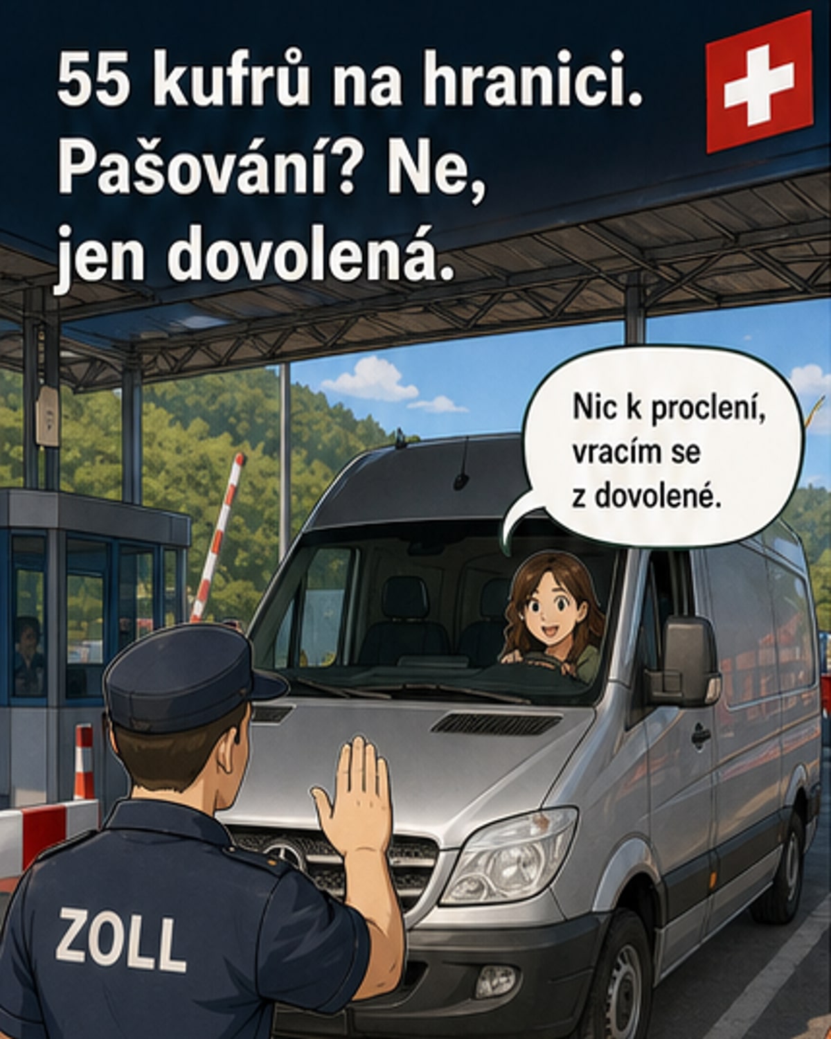 Žena převážela 55 kufrů