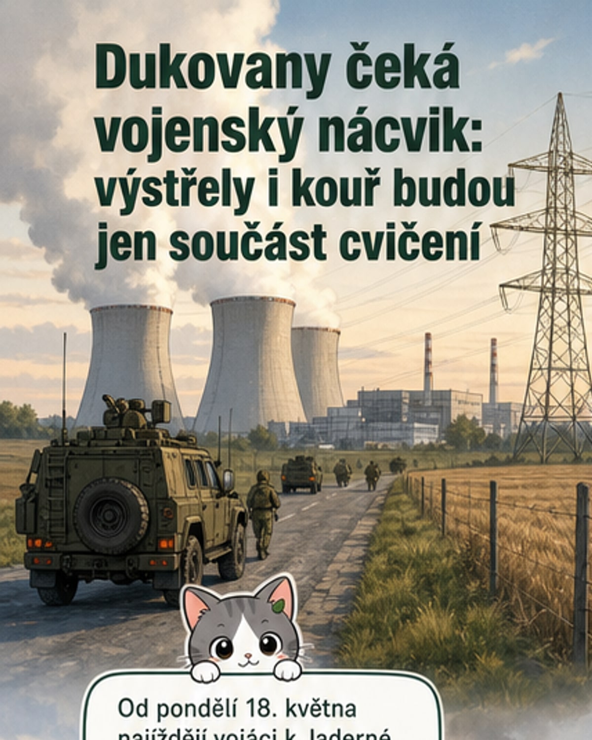 Armáda cvičí u jaderné elektrárny Dukovany
