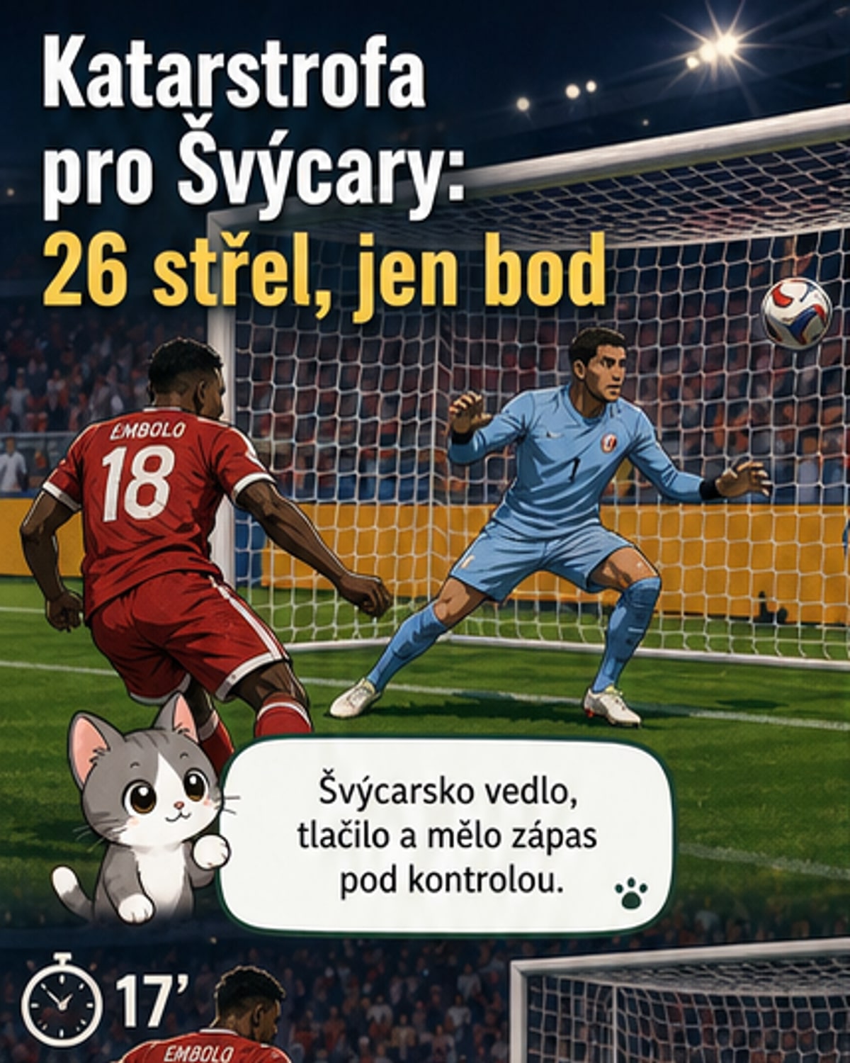 Švýcaři ztratili bod v šokující remíze