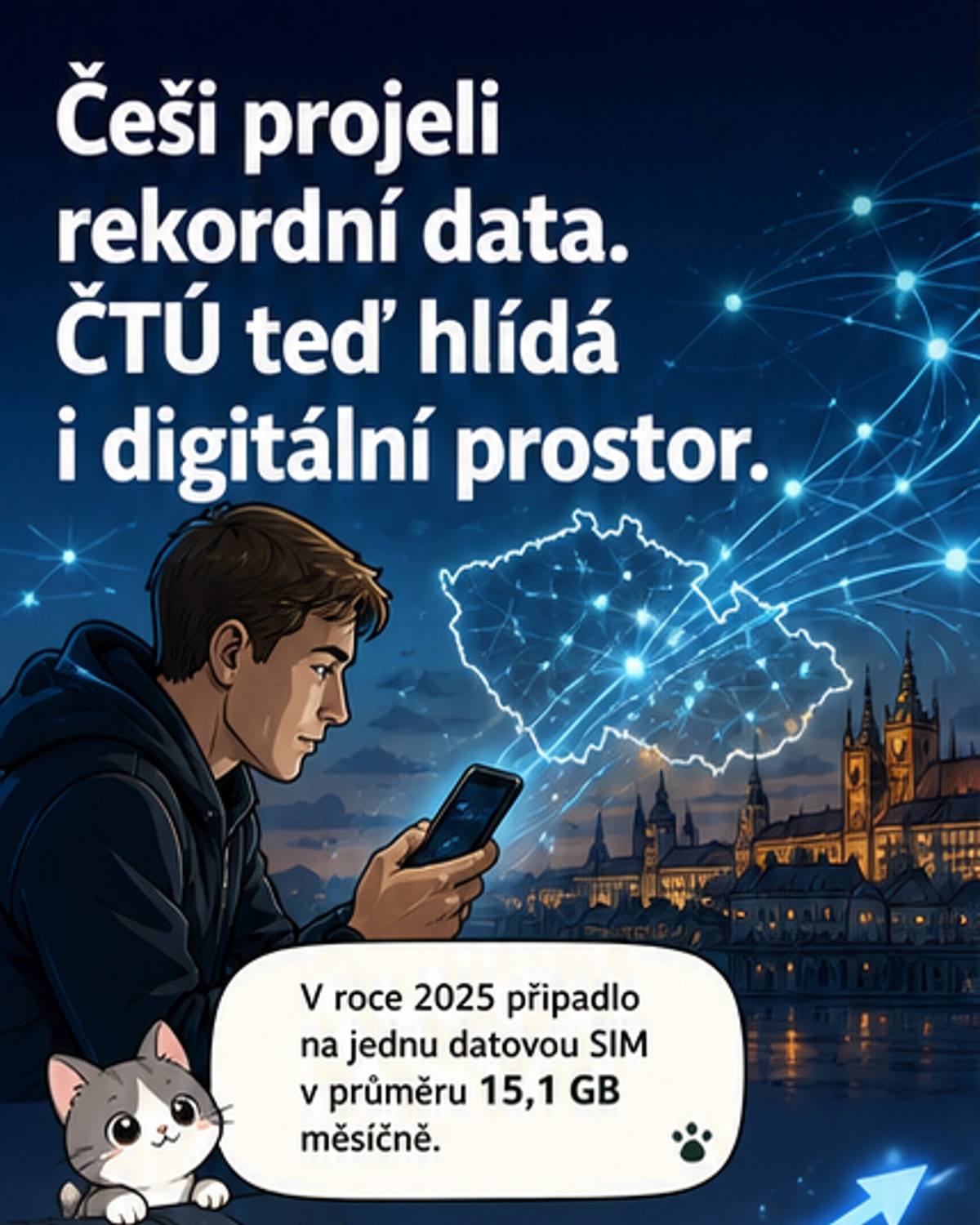 Češi loni prodatovali 15 GB měsíčně