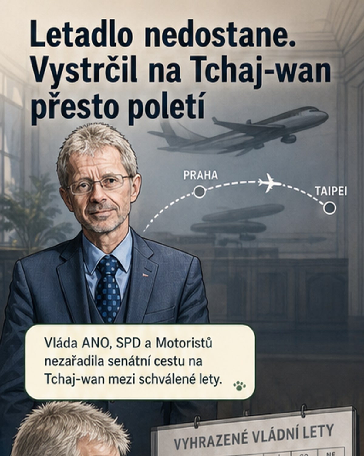 Cesta na Tchaj-wan bez vládního letadla