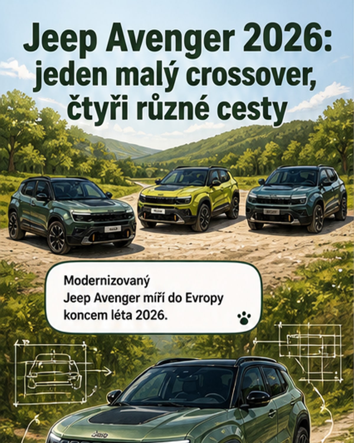 Jeep Avenger 2026: Nový design a pohony
