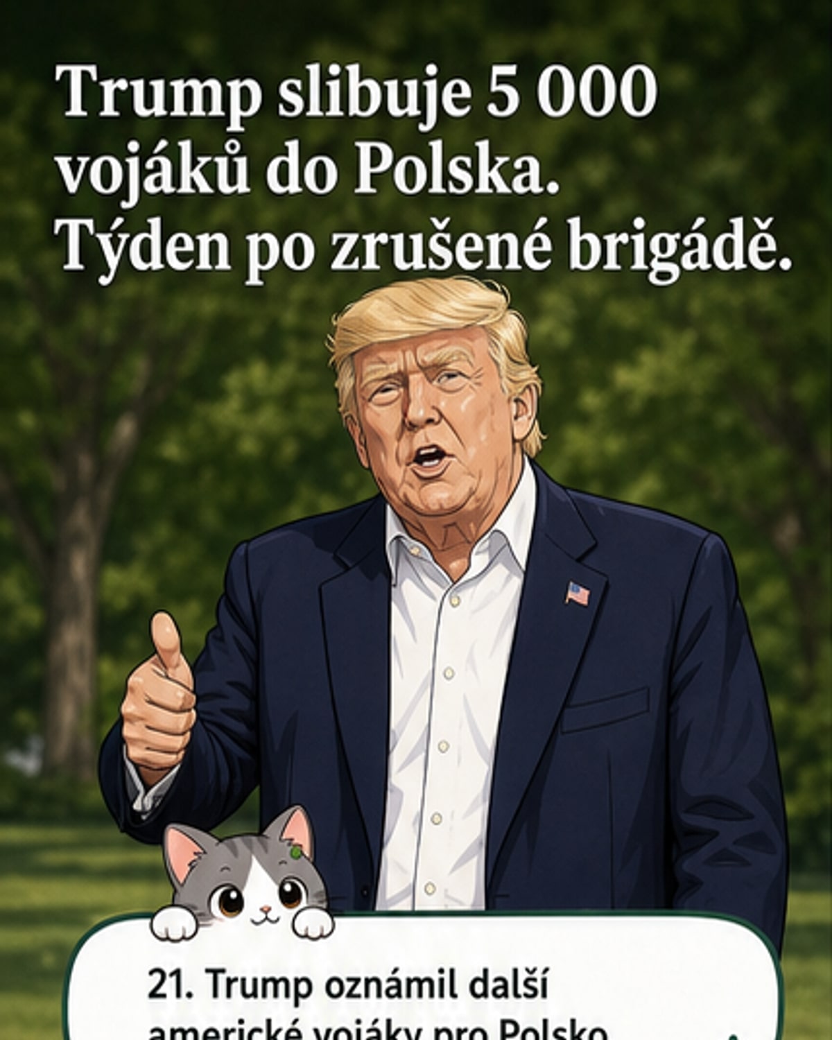 Trump oznámil posílení vojsk v Polsku