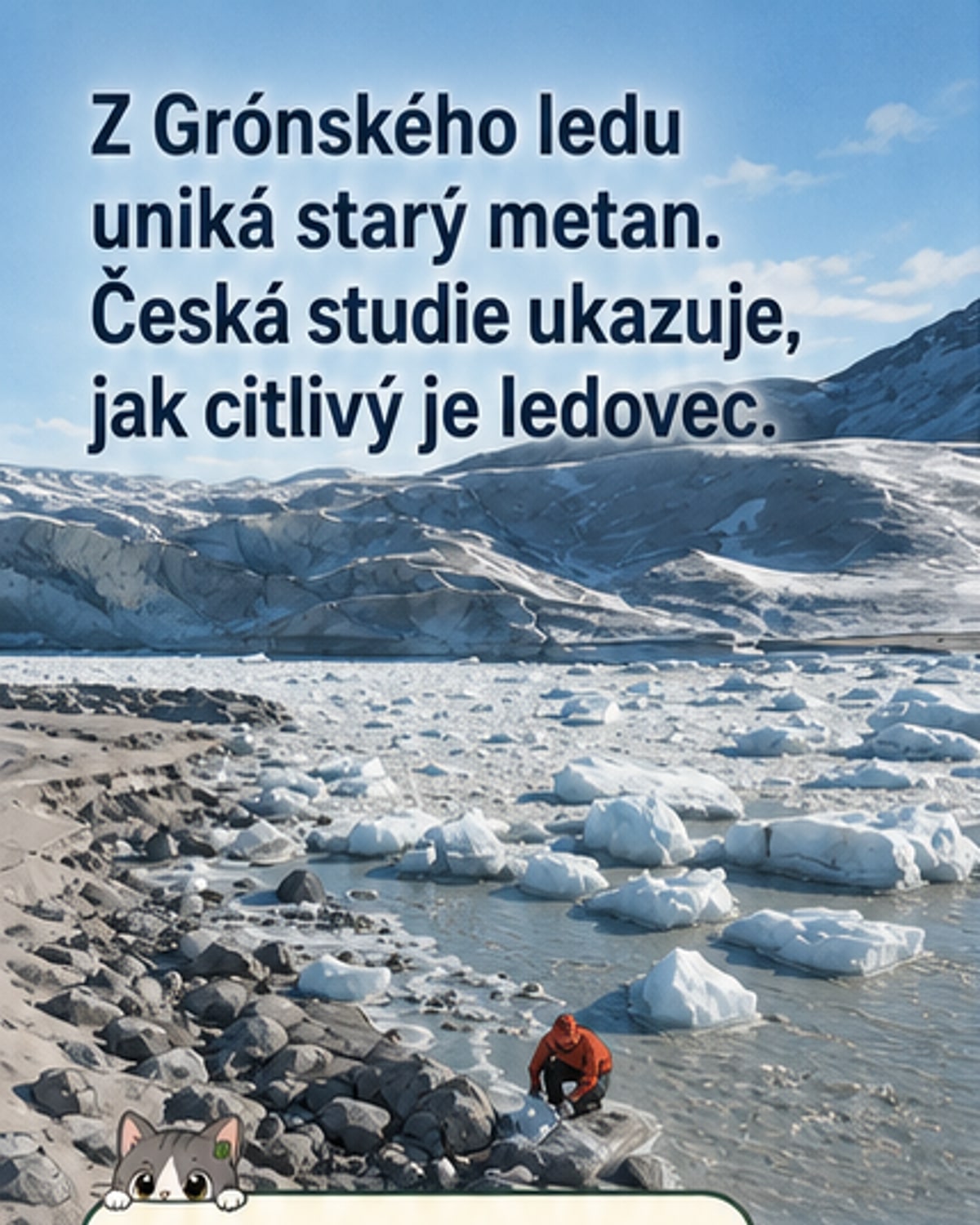 Metan uniká zpod Grónského ledovce