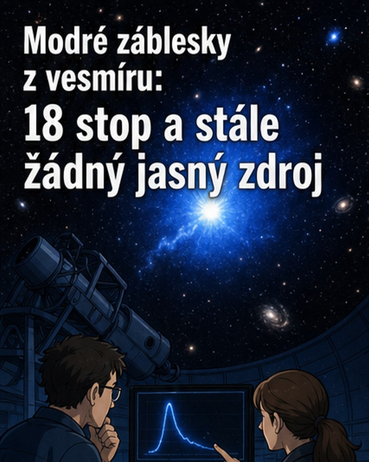 Modré záblesky pulzují ve vesmíru