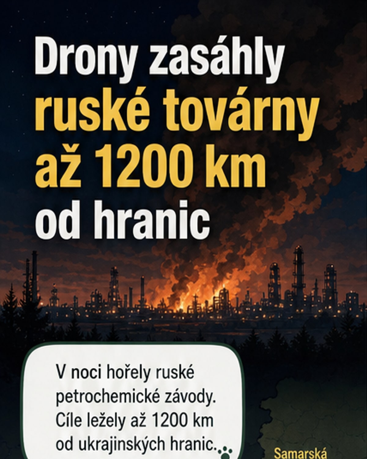 Ukrajinské drony zasáhly továrny a přístav