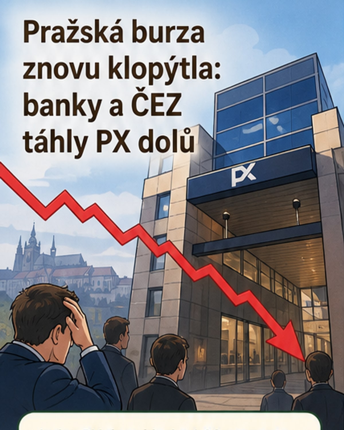 Pražská burza znovu oslabila