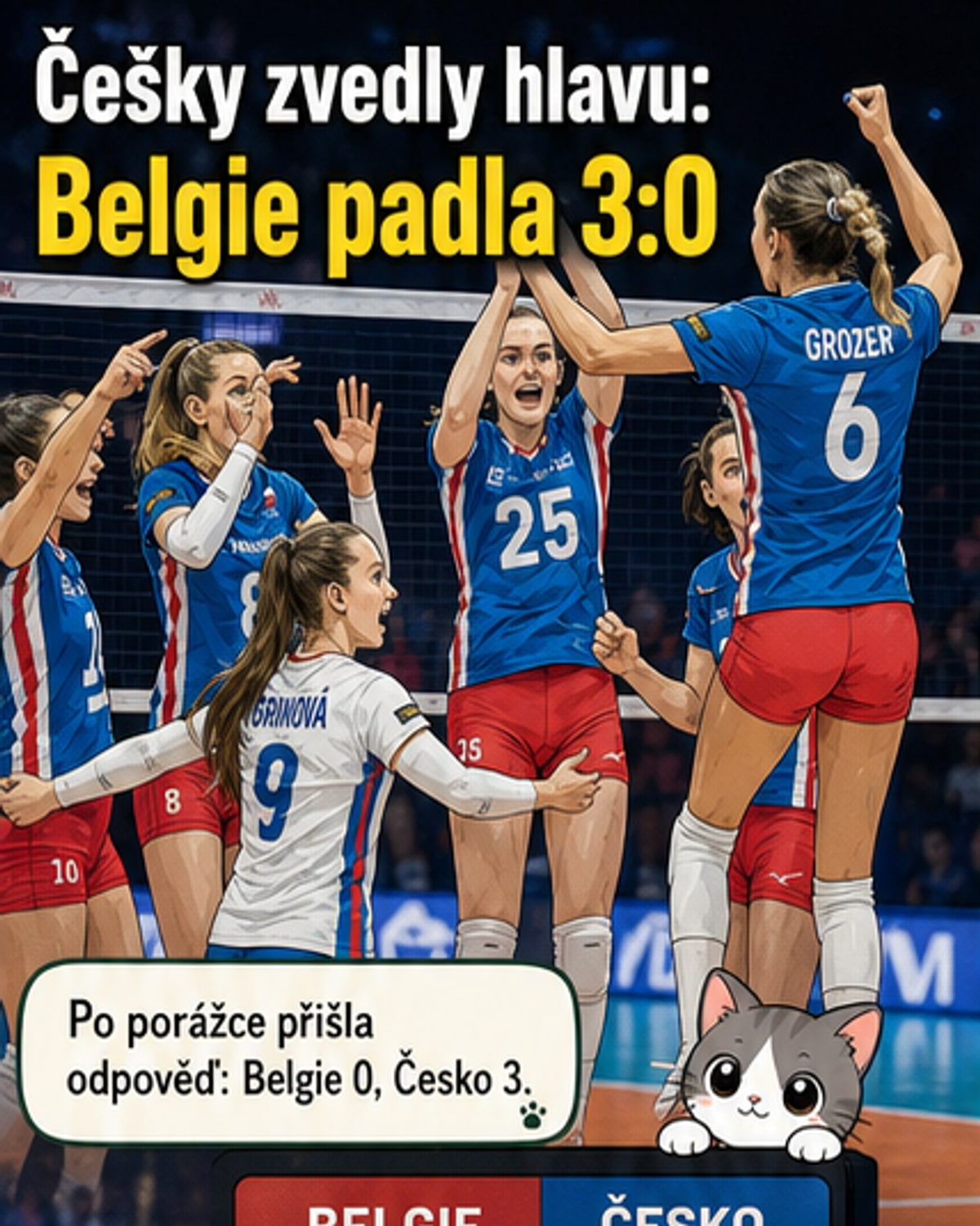 Češky porazily Belgičanky 3:0