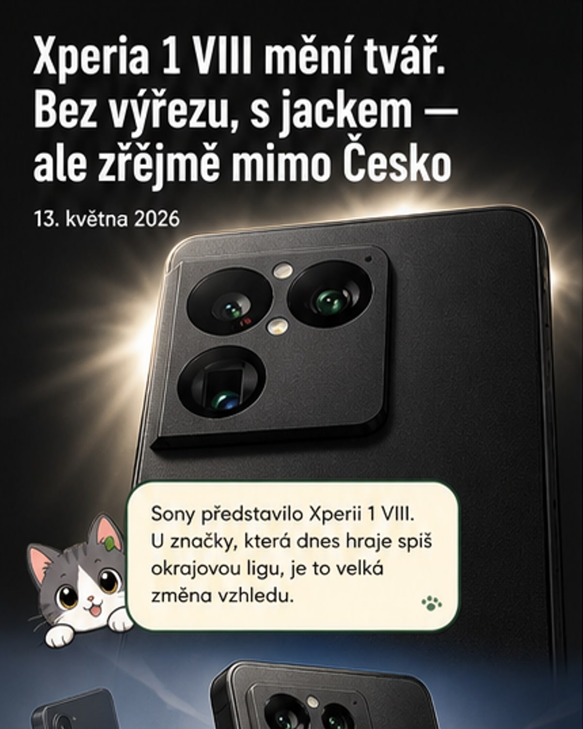 Nový vzhled Xperia 1 VIII bez výřezu