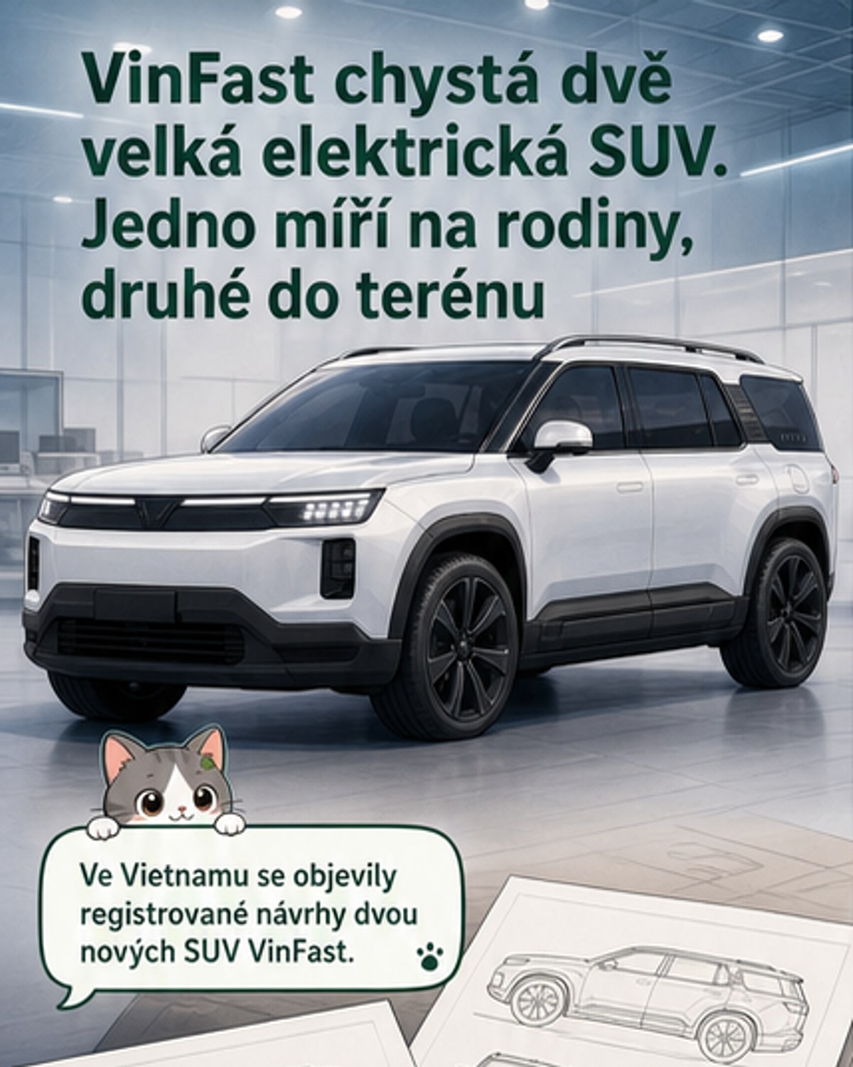 VinFast připravuje dva nové elektrické SUV