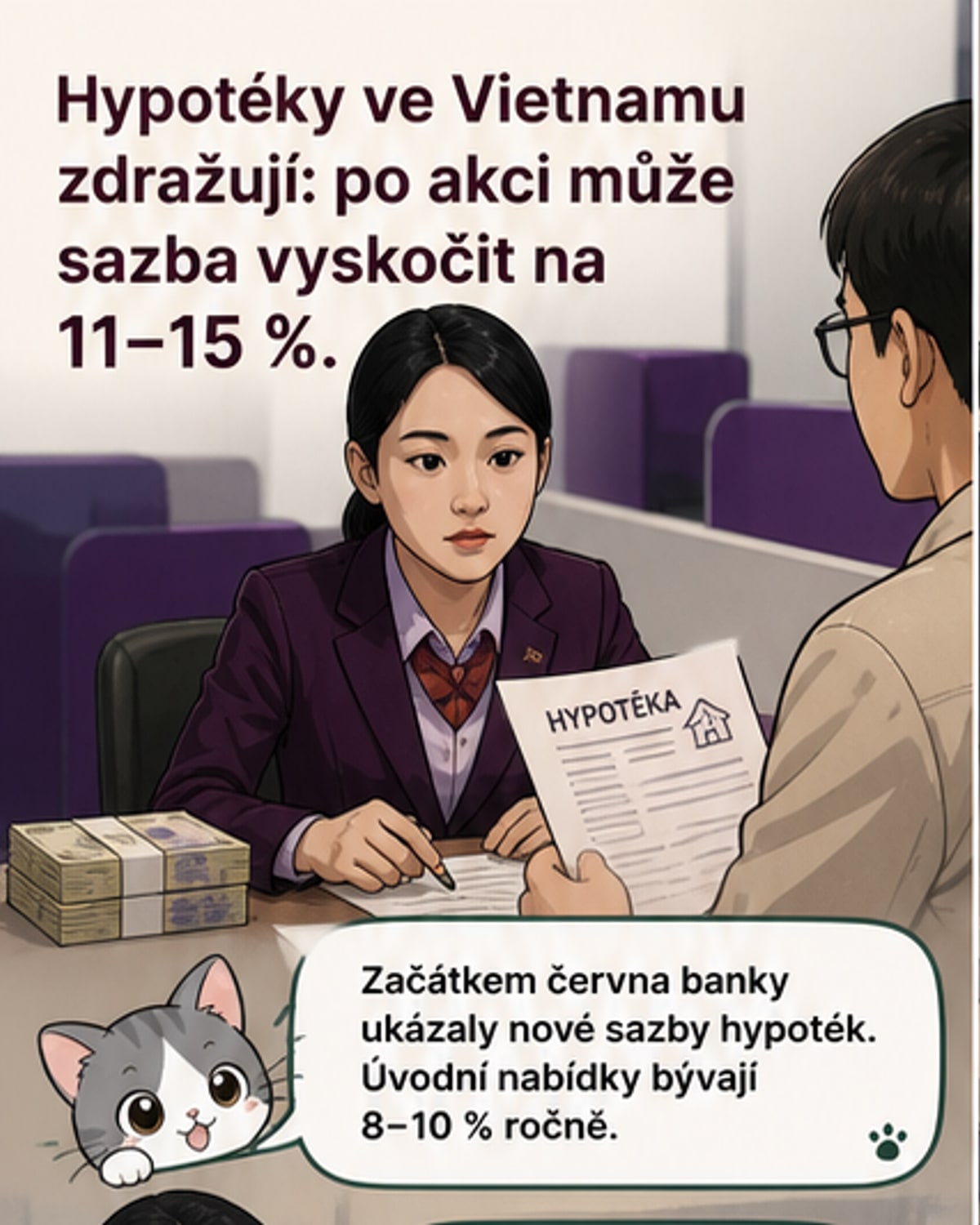 Hypoteční úroky rostou, domácnosti pod tlakem