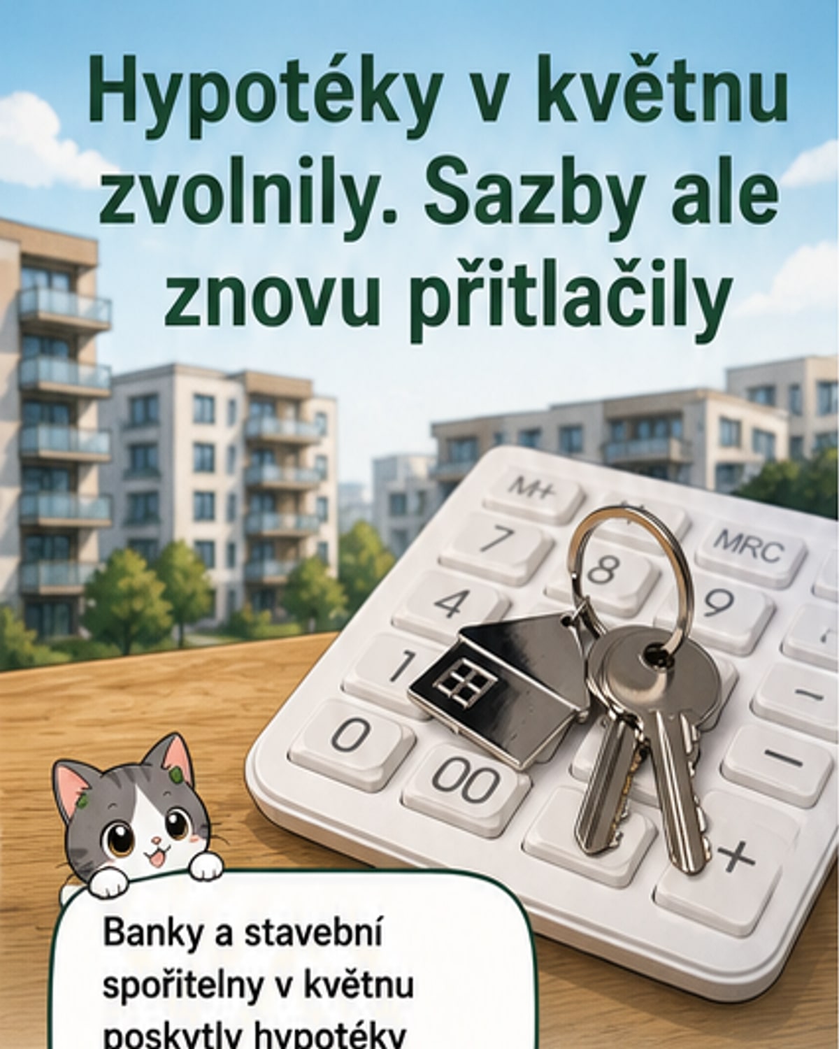 Hypotéky v květnu klesly, ale jsou silnější než loni